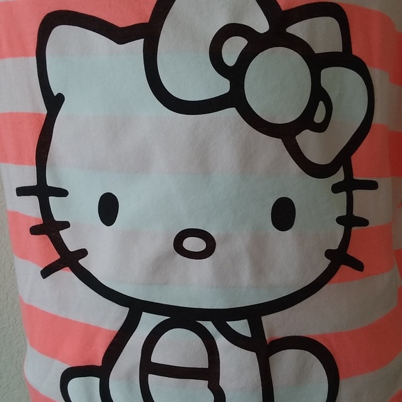 Hello Kitty Pink Striped Shirt Sanrio Junior Small - Picture 3 of 6